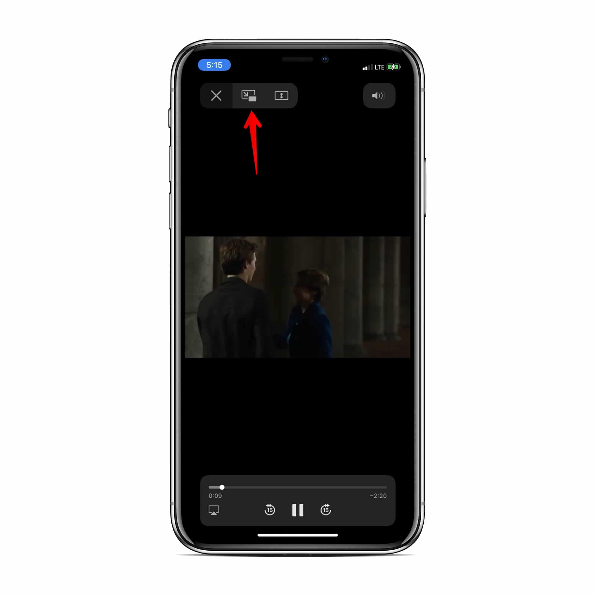 Botón de imagen en imagen de iPhone