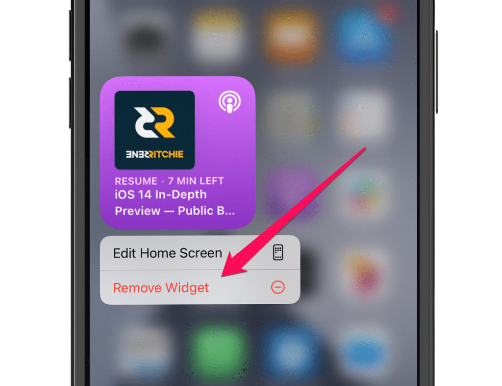 iOS 14 - Eliminar widget