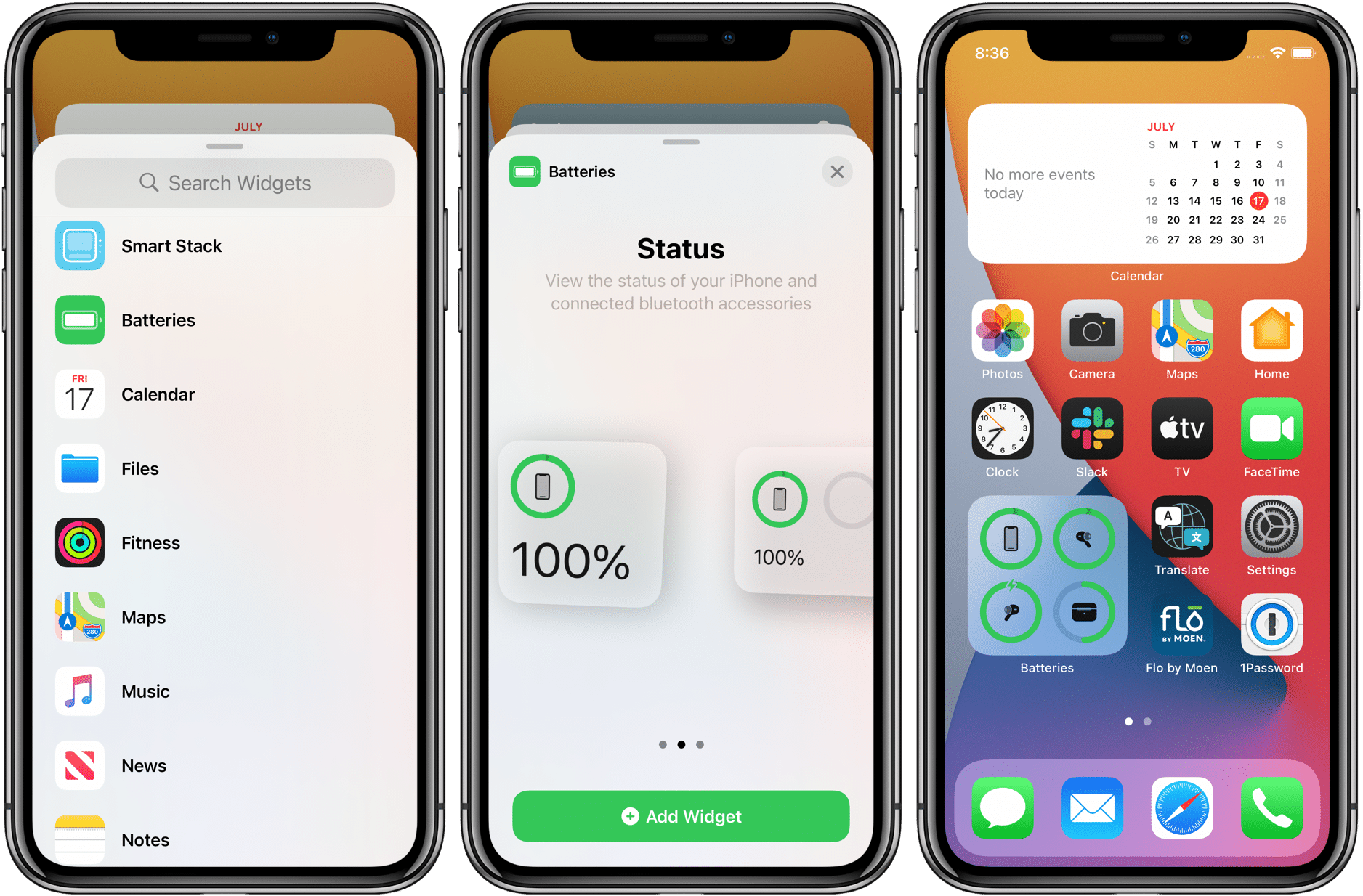 cómo mostrar el porcentaje de batería del iPhone Widget de batería de iOS 14