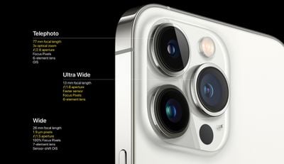 Especificaciones de las lentes de la cámara del iPhone 13 pro
