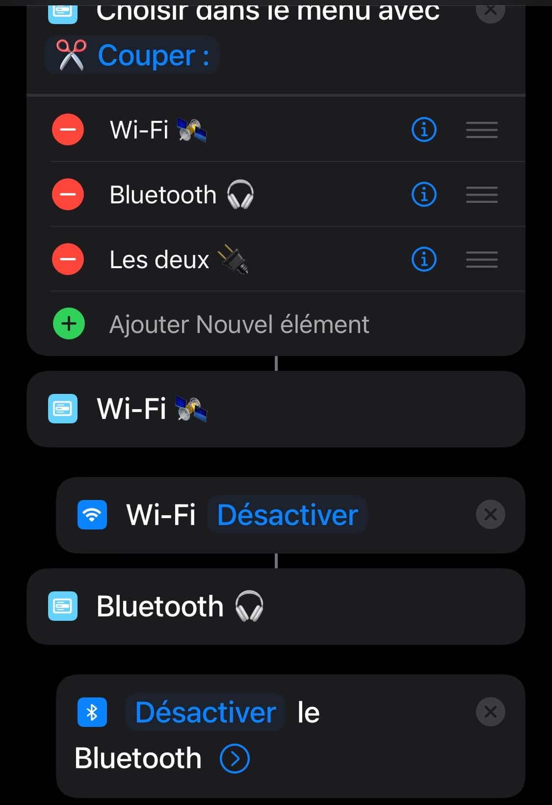 Acceso directo a Bluetooth y Wi-Fi iOS