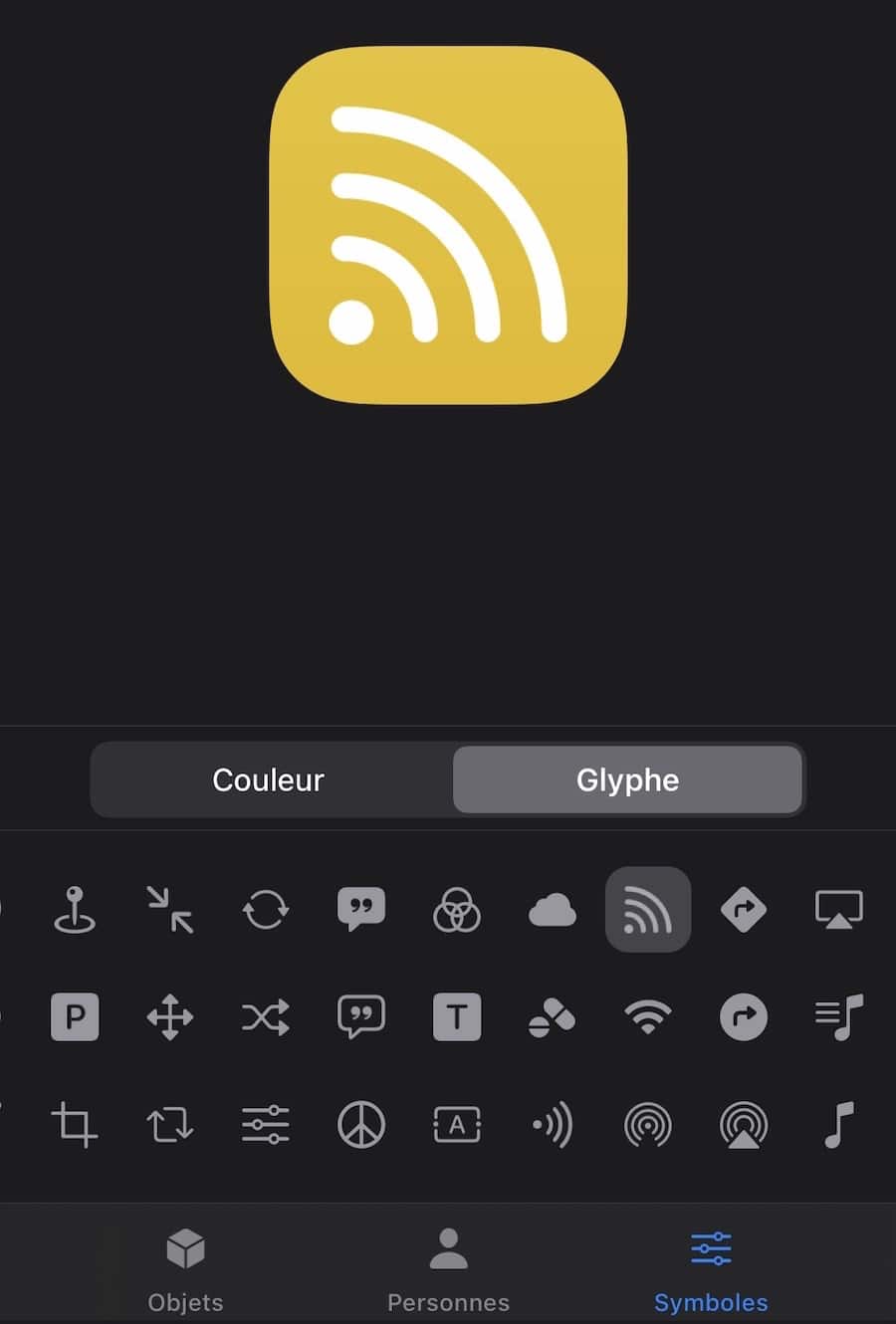 icono de acceso directo de iOS