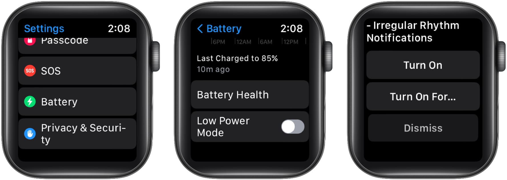 Habilite el modo de bajo consumo desde la configuración de Apple Watch