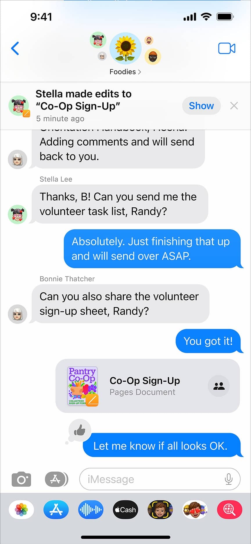 Actualizaciones de colaboración e invitaciones en Mensajes en iPhone