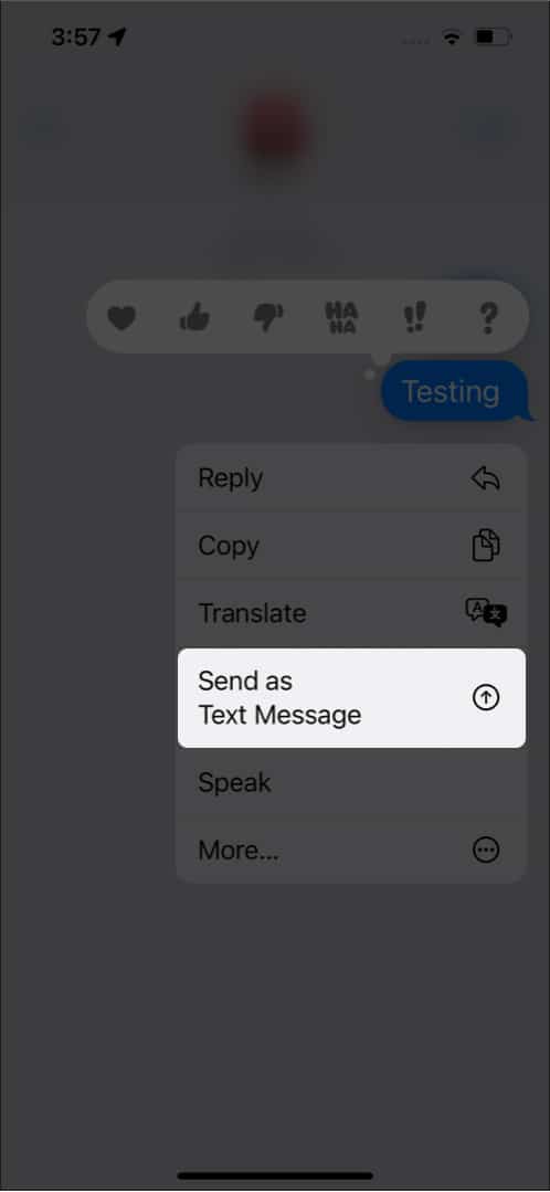 Enviar texto como SMS en lugar de iMessage desde la aplicación Messages iOS