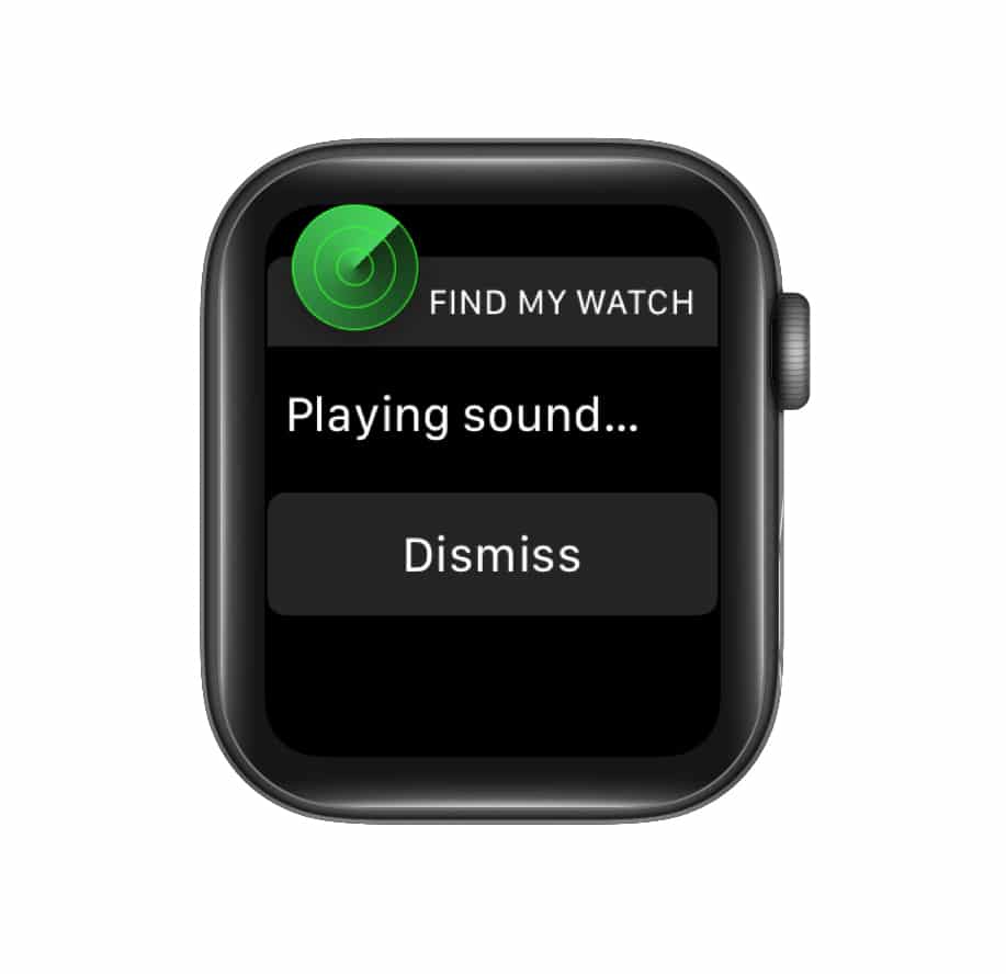 Toque Descartar para detener el sonido de ping en su Apple Watch