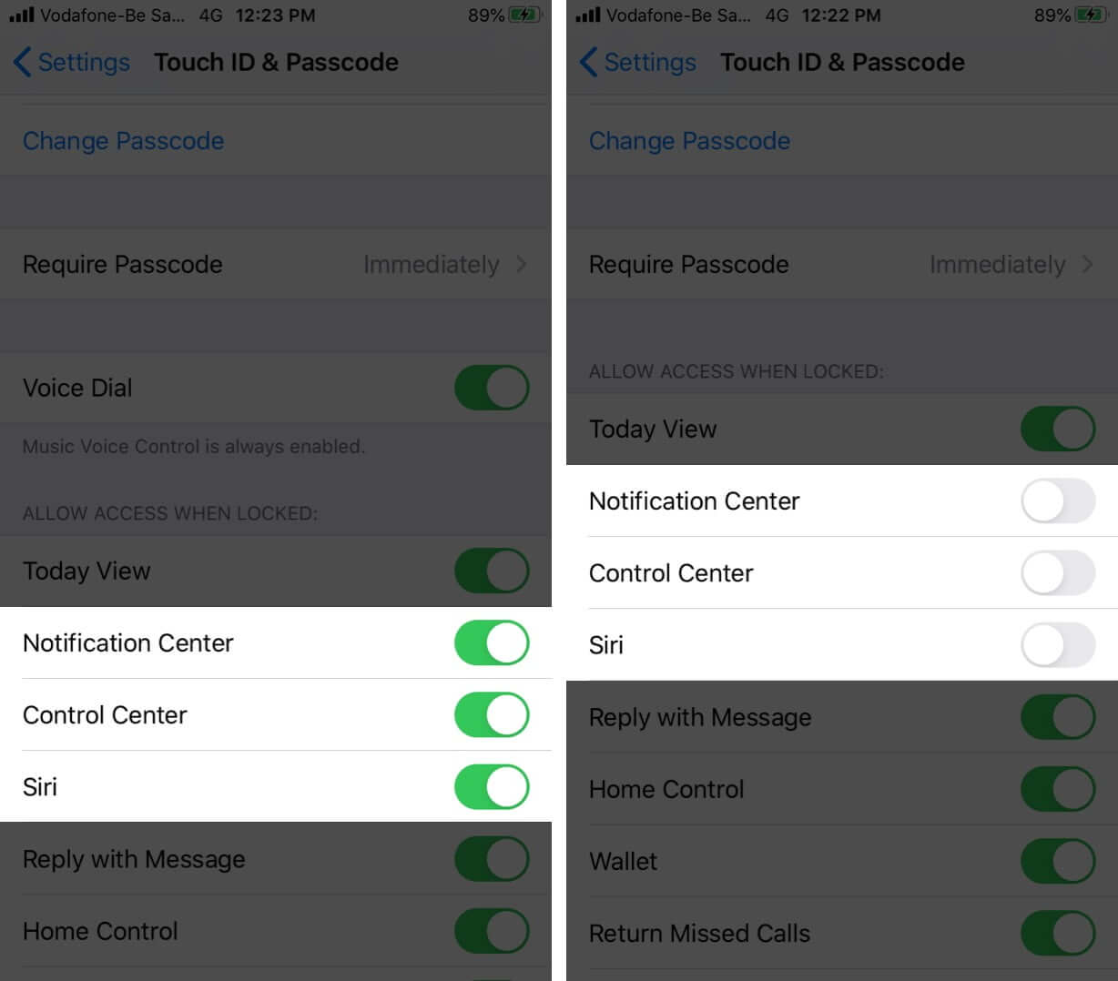 Deshabilite otras opciones de la pantalla de bloqueo del iPhone sin Screen Time
