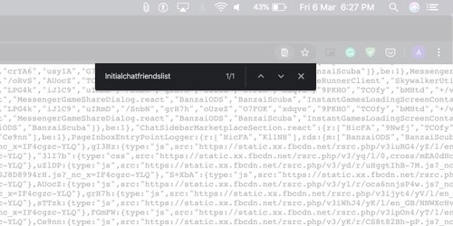 Busque Initialchatfriendslist en el código fuente de la página en Mac