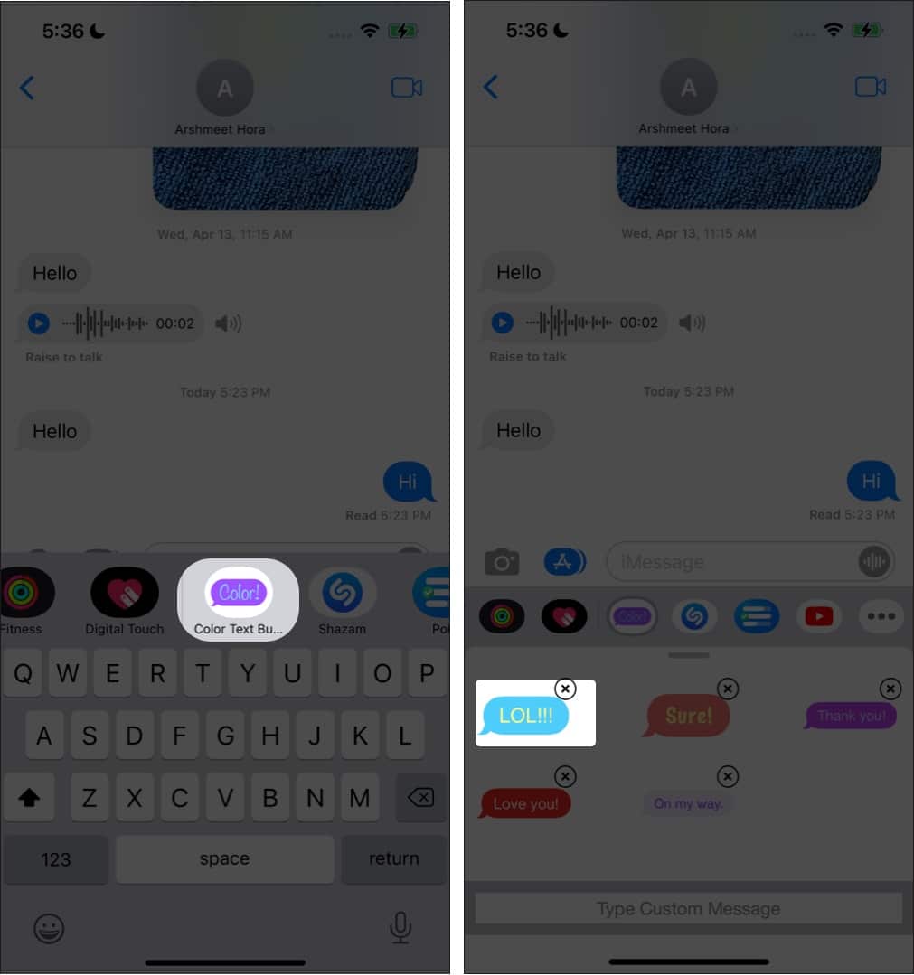 Cómo cambiar el color de la burbuja de iMessage en el iPhone 1