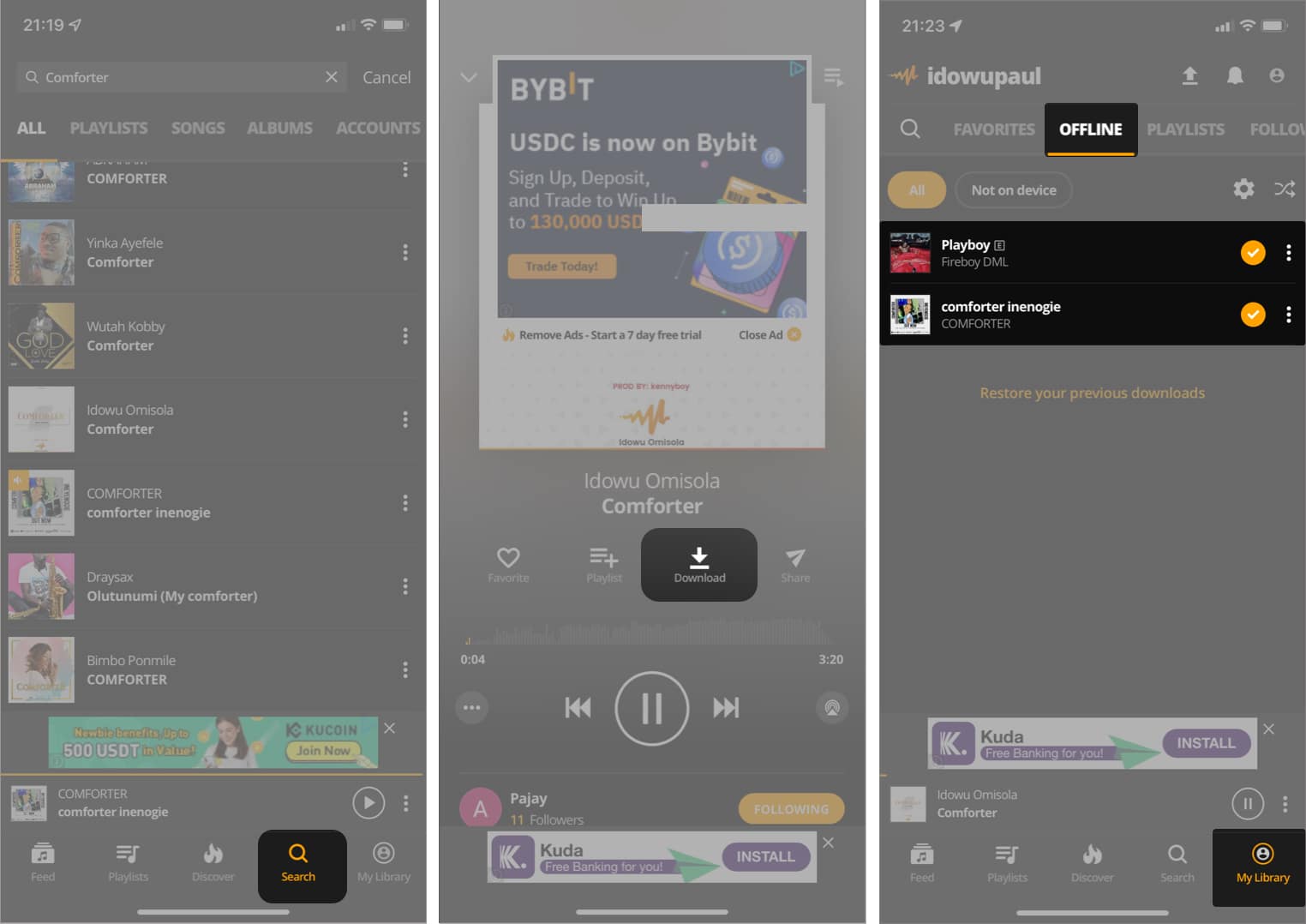 Aplicación Audiomack para descargar música gratis en iPhone