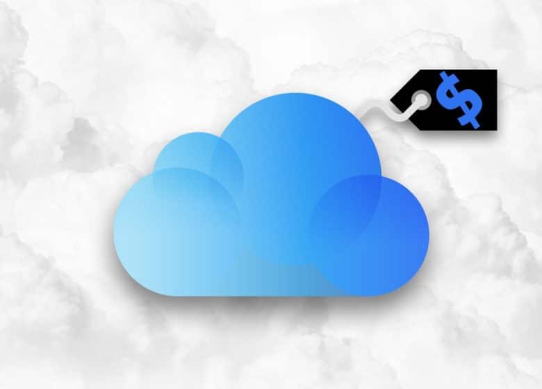 Apple iCloud storage cost - iCloud logo and price tag