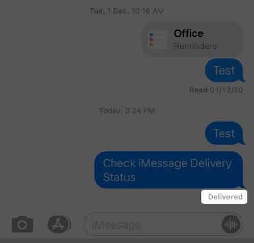 Verifique el estado de entrega de iMessage en iPhone